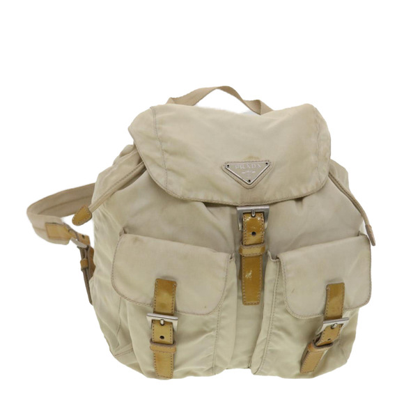 PRADA Backpack Nylon Beige Auth 38500 - Picture 1 of 16